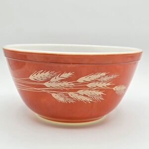 Retro Pyrex Autumn Harvest Wheat Model #402 Nesting Mixing Bowl Vintage 1.5 L
